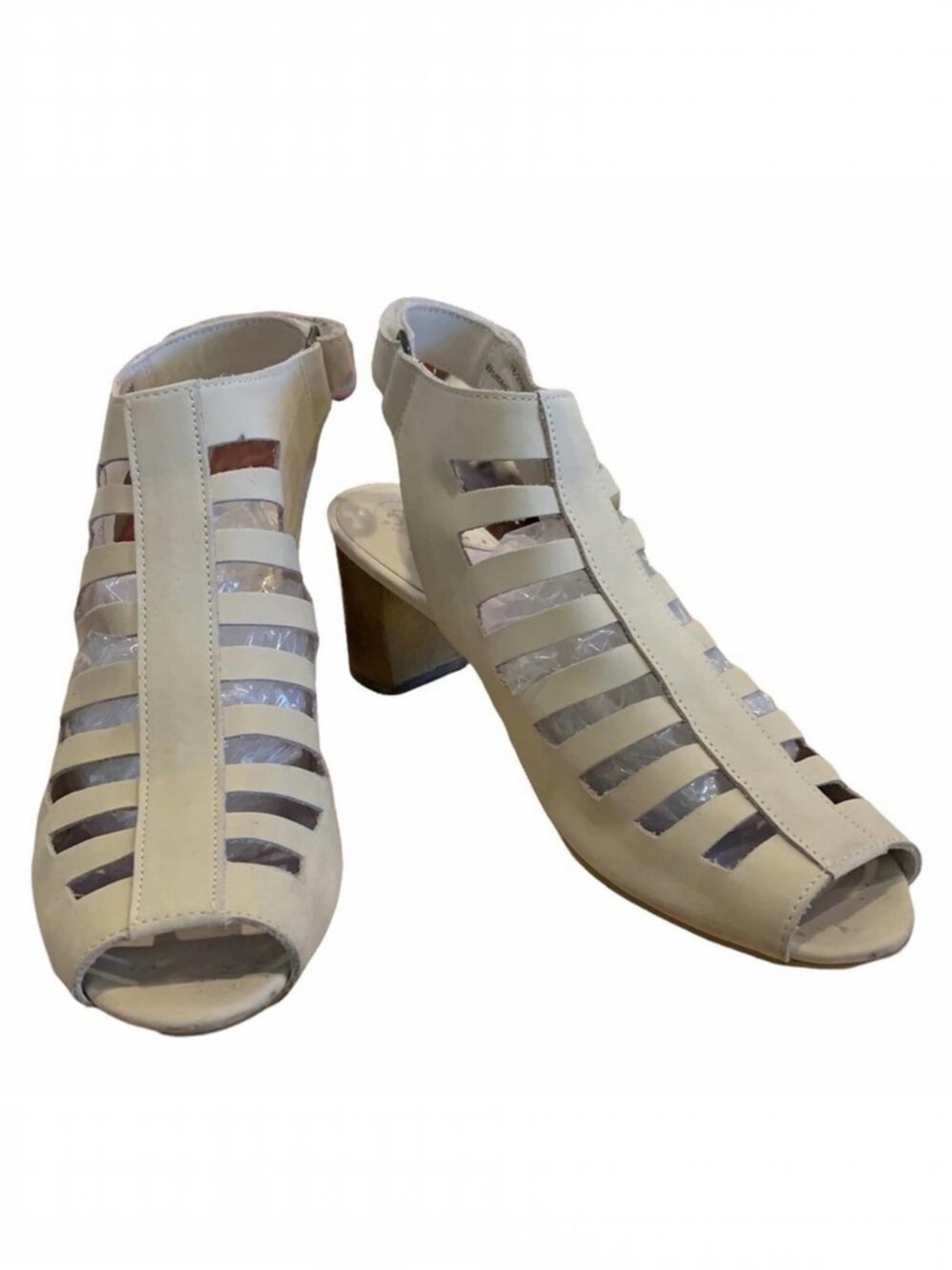 Johnson and Murphy‎ shoes gladiator style suede leather sandal heels size 7.5